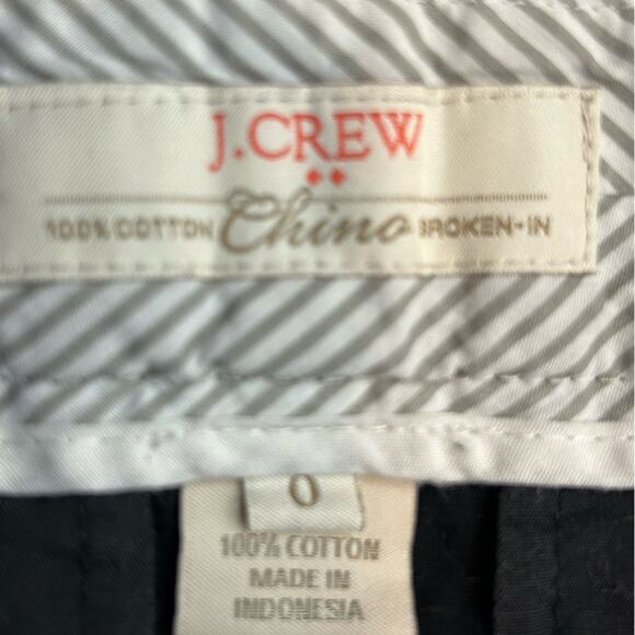 J. Crew Broken-In Chino Shorts Black Neutral Minimalist Size 0 - Picture 7 of 10